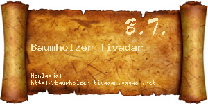 Baumholzer Tivadar névjegykártya